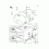 Схема вузла: Паливний бак (BJ250-B1/B2) для Kawasaki BJ250 Estrella