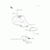 Схема вузла: Інформаційні наклейки для Kawasaki ZR750 Z750R