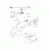 Схема узла: Топливный бак для Kawasaki ZX600 Ninja ZX-6RR