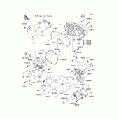Схема узла: Engine cover(s)(1/2) для Kawasaki VN900 Vulcan 900 Classic LT