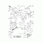 Схема узла: Облицовочные элементы для Kawasaki ZX600 ZZ-R600