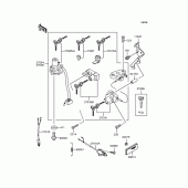 Схема узла: Замок зажигания для Kawasaki ZX400 ZZR400