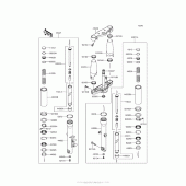 Схема вузла: Вилка передньої осі для Kawasaki VN900 Vulcan 900 Classic LT