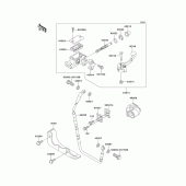 Схема вузла: Передній гальмівний циліндр Kawasaki KX250/ KX252 KX250