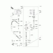 Схема узла: Задний тормозной цилиндр для Kawasaki KX250/ KX252 KX250