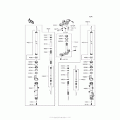 Схема узла: Вилка передней оси для Kawasaki EX300 Ninja 300