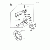 Схема вузла: Заднє гальмо для Kawasaki KMX125