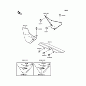Схема вузла: Задні бічні обтічники & Захист ланцюга (ZR400-E3) для Kawasaki ZR400 ZRX