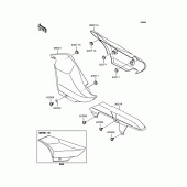 Схема вузла: Задні бічні обтічники & Захист ланцюга для Kawasaki VN250 Eliminator 250V