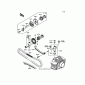 Схема вузла: Розподільник\Натягувач для Kawasaki KLX110 KLX110L