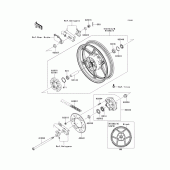 Схема узла: Заднее колесо & Приводная цепь для Kawasaki EX250 Ninja 250
