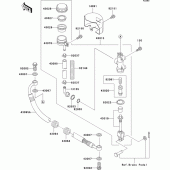 Схема вузла: Задній гальмівний циліндр для Kawasaki VN800 Vulcan 800 Drifter