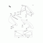 Схема вузла: Задні бічні обтічники & Захист ланцюга для Kawasaki VN800 Vulcan 800 Classic