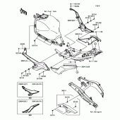 Схема вузла: Бічна кришка\захист ланцюга для Kawasaki EX650 Ninja 650 ABS