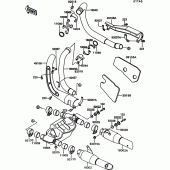 Схема вузла: Вихлопна система для Kawasaki VN750 VN750 Twin