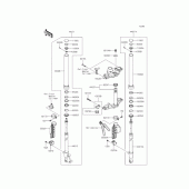 Схема узла: Вилка передней оси для Kawasaki KL110 KSR PRO
