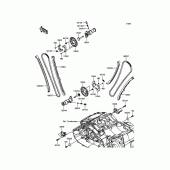Схема вузла: Розподільний вал & Ланцюг ГРМ & Натягувач для Kawasaki VN1700 Vulcan 1700 Voyager Custom ABS