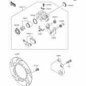 Схема вузла: Заднє гальмо для Kawasaki BJ250 Estrella RS