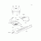 Схема вузла: Наклейки (Black; d9f) для Kawasaki EX500 Ninja 500R