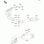 Схема вузла: Вихлопна система для Kawasaki ZR1100 ZRX1100-II