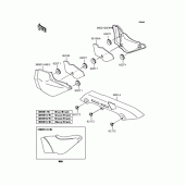 Схема вузла: Задні бічні обтічники & Захист ланцюга для Kawasaki ZR750 Zephyr