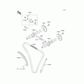 Схема вузла: Розподільний вал & Ланцюг ГРМ & Натягувач для Kawasaki EX500 GPZ500