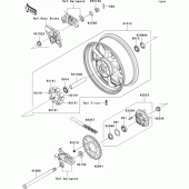 Схема узла: Заднее колесо & Приводная цепь для Kawasaki ZX1400 Ninja ZX-14