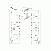 Схема узла: Вилка передней оси для Kawasaki ZR800 Z800