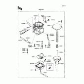 Схема узла: Карбюратор(1/2) для Kawasaki KL250 KLR250