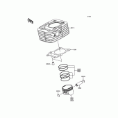 Схема узла: Цилиндр & Поршень для Kawasaki KLX150 KLX150L