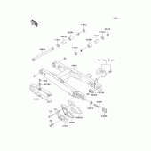 Схема узла: Задний рычаг (Маятник) для Kawasaki KX100