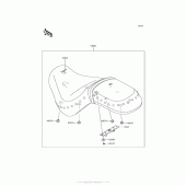 Схема вузла: Сидіння для Kawasaki VN900 Vulcan 900 Classic LT