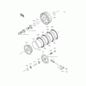 Схема вузла: Зчеплення для Kawasaki BJ250 Estrella