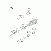 Схема узла: Копирный вал & Вилки для Kawasaki KLX250 D-Tracker