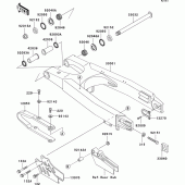 Схема вузла: Задній важіль (Маятник) для Kawasaki KX125