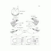 Схема вузла: Інформаційні наклейки (acf/bcf) для Kawasaki KX85 KX85-II