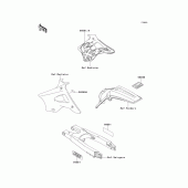 Схема вузла: Інформаційні наклейки для Kawasaki KX125