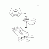 Схема узла: Наклейки (ブラック; EX250-H7) для Kawasaki EX250 ZZR250