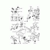 Схема вузла: Ignition Switch/Locks/Reflectors для Kawasaki VN900 Vulcan 900 Classic LT