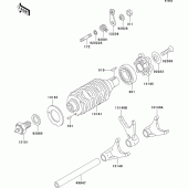 Схема вузла: Gear change drum/shift fork(s) для Kawasaki BN125 Eliminator
