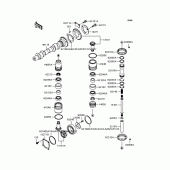 Схема узла: Распредвал и Коническая передача для Kawasaki EJ650 W650