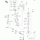 Схема вузла: Задній гальмівний циліндр для Kawasaki VN800 Vulcan 800 Drifter