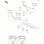 Схема вузла: Задні бічні обтічники & Захист ланцюга для Kawasaki ZR1100 ZRX1100-II