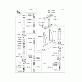 Схема узла: Передняя вилка(1/2) для Kawasaki KX125