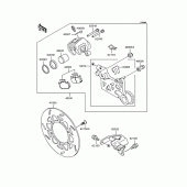 Схема вузла: Заднє гальмо для Kawasaki KLX250 KLX250ES