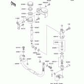 Схема узла: Задний тормозной цилиндр для Kawasaki VN1600 VN1600 Classic