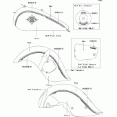 Схема вузла: Decals(red/ivory)(vn1500-r1h) для Kawasaki VN1500 VN1500 Drifter