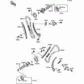 Схема узла: Распредвал & Цепь ГРМ & Натяжитель для Kawasaki VN1500 VN-15