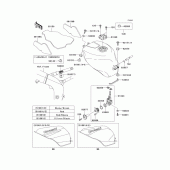 Схема вузла: Паливний бак(1/2)(zx600-j1) для Kawasaki ZX600 Ninja ZX-6R