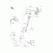 Схема узла: Задний тормозной цилиндр для Kawasaki KX450 KX450F
